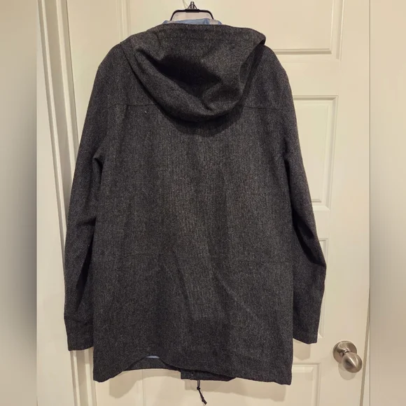 CLUB MONACO MEN'S WOOL CAMBRIDGE COAT WITH HOOD SIZE SMALL